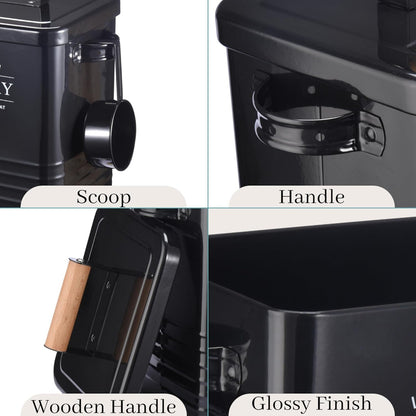 Nutshell wall-mounted laundry storage with scoop and wooden handle for efficient laundry organization