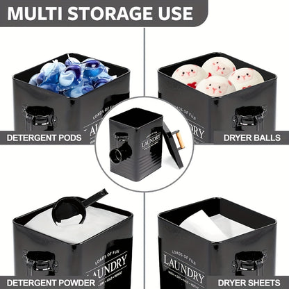 Nutshell wall-mounted laundry storage solution with multi-use bins for detergent pods, dryer balls, and sheets