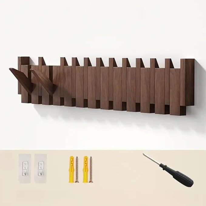 Stylish wall mounted wooden coat hook by Nutshell, perfect for organizing jackets and bags
