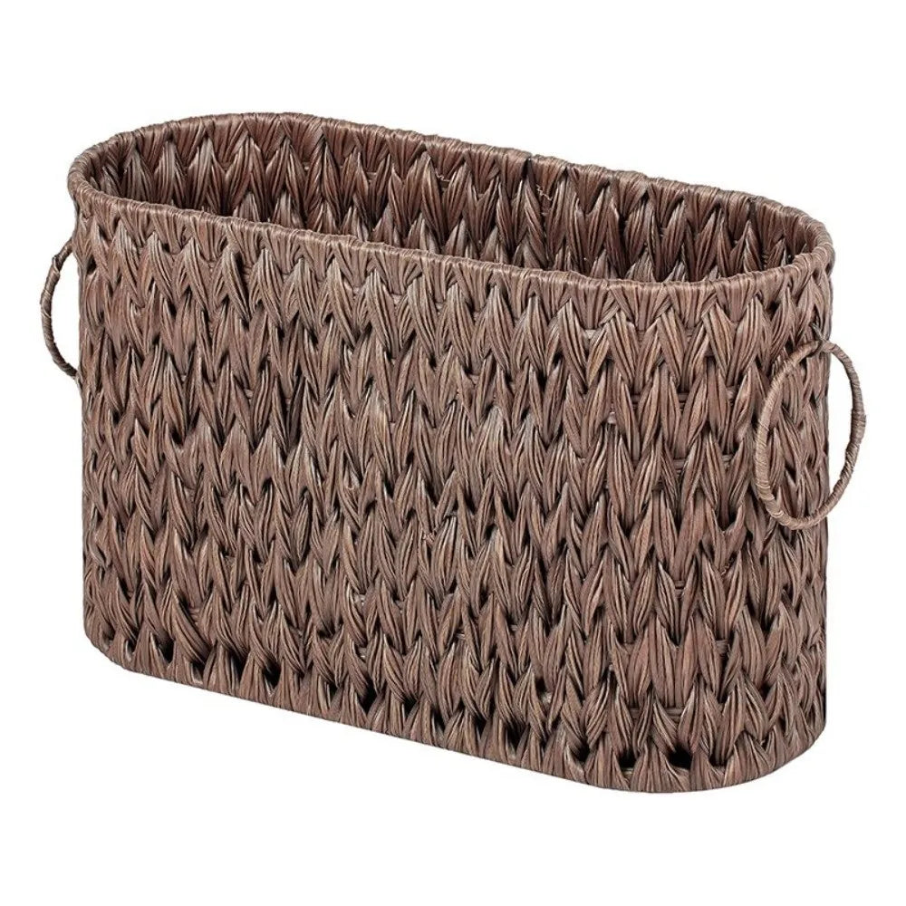 Wicker Woven Toilet Paper Storage Basket with Handles for Stylish Bathroom Organization