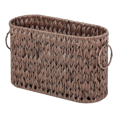 Wicker Woven Toilet Paper Storage Basket with Handles for Stylish Bathroom Organization