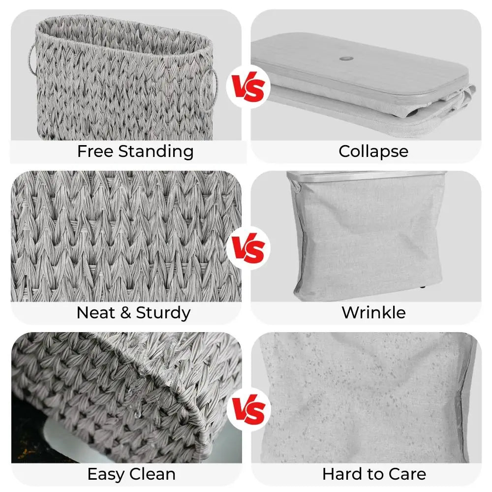 Comparison of Wicker Woven Toilet Paper Storage with features like easy clean and neat design