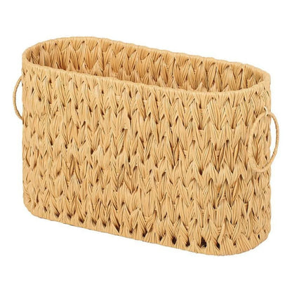 Nutshell Wicker Woven Toilet Paper Storage Basket with Handles for Stylish Organization