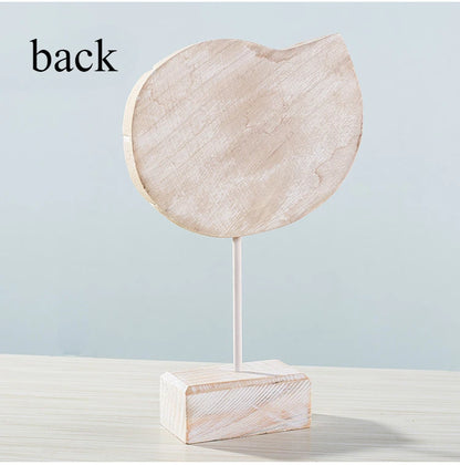Back view of Nutshell wooden ocean theme decorations ornament on a stand