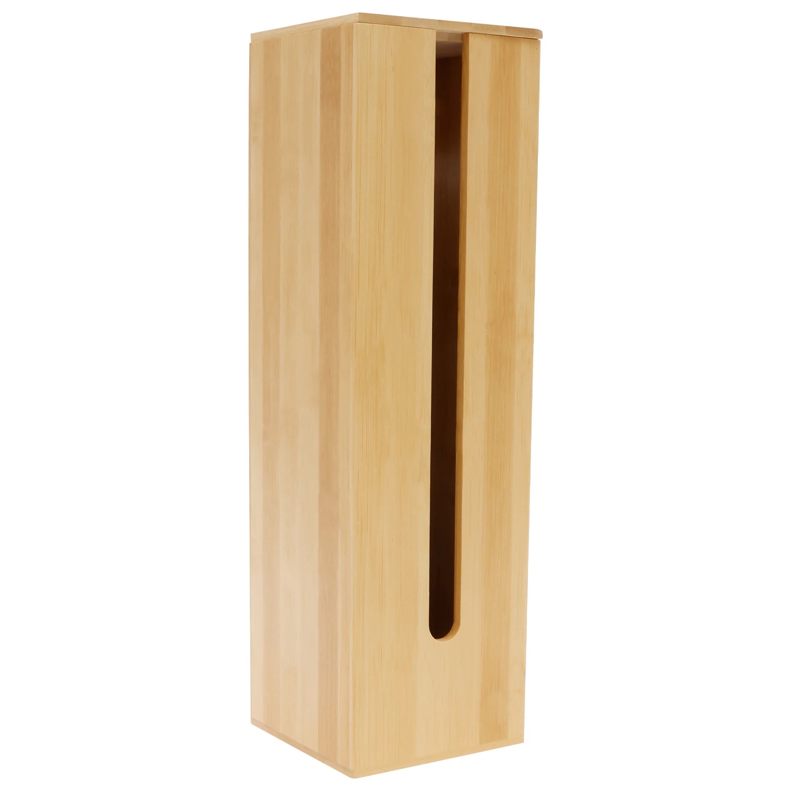 Wooden Toilet Paper Storage in sleek design with a narrow slot for easy access and an elegant look