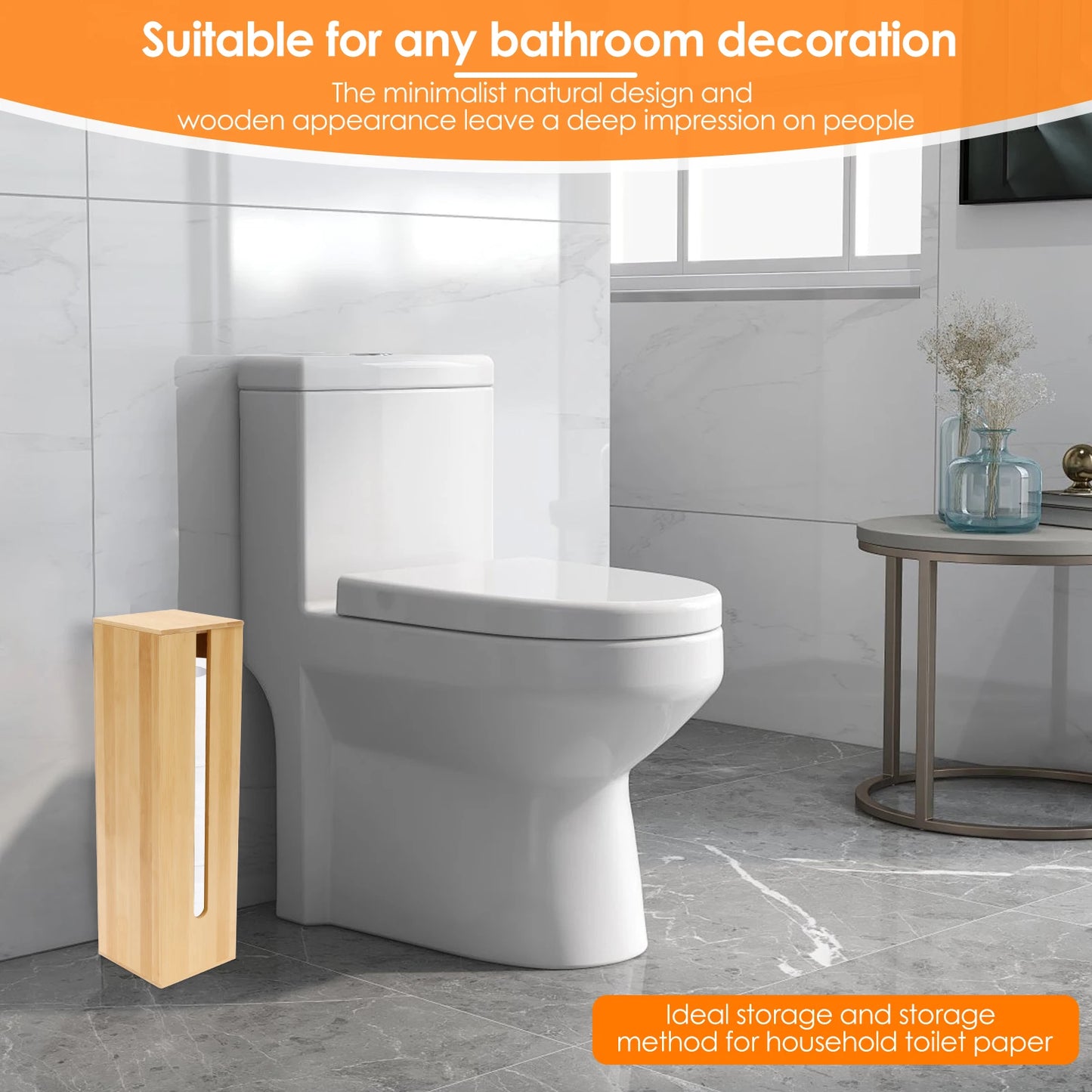 Nutshell Wooden Toilet Paper Storage with minimalist design, perfect for modern bathroom decor.