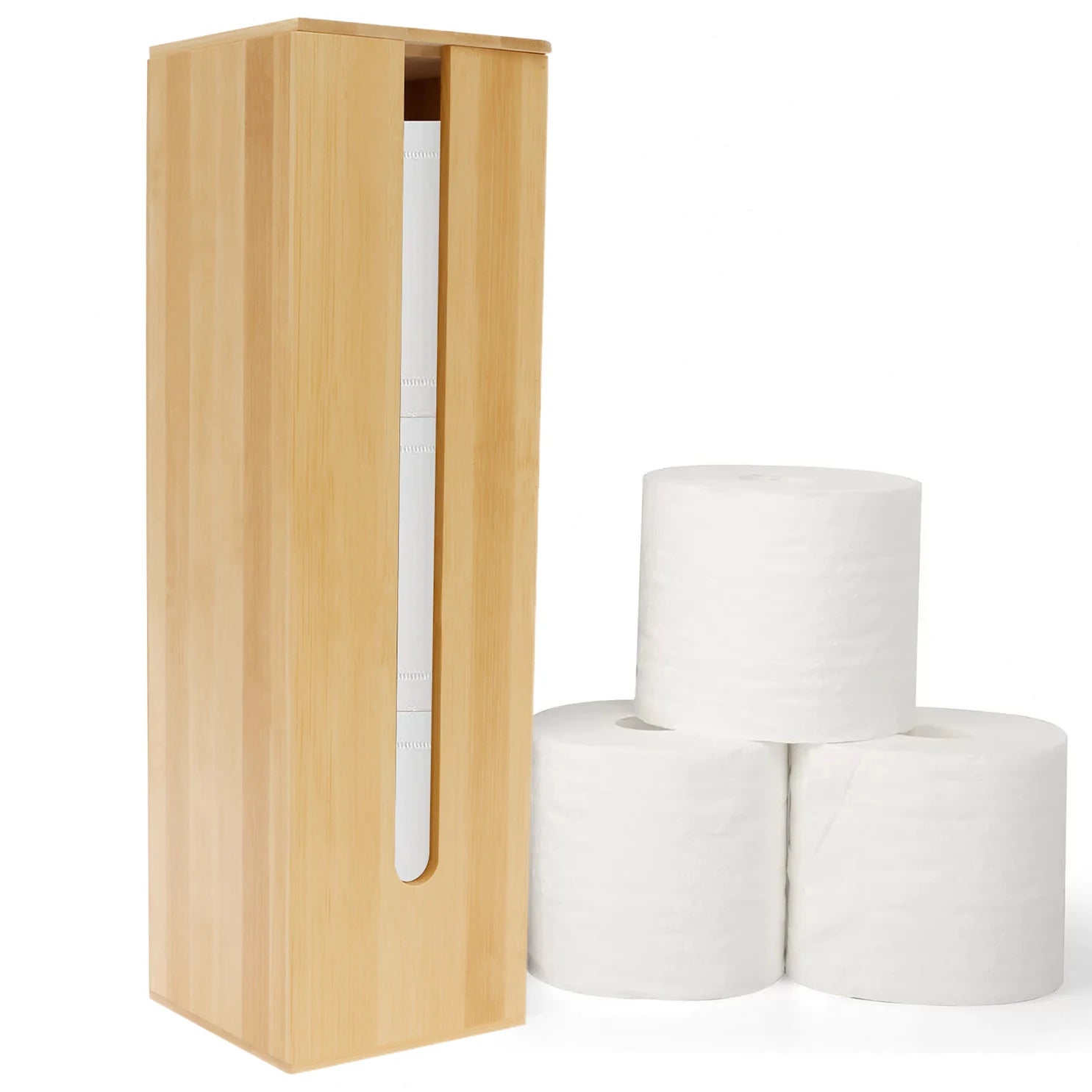 Nutshell Wooden Toilet Paper Storage Holder with Modern Design for Organized Bathrooms