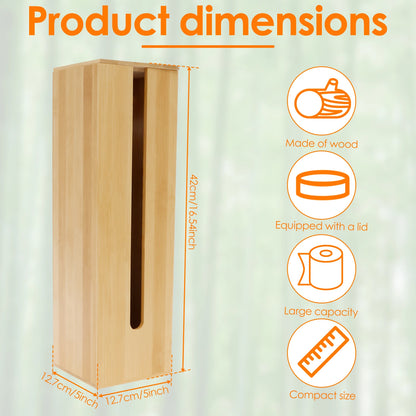 Wooden Toilet Paper Storage with Lid and Large Capacity for Organized Bathrooms