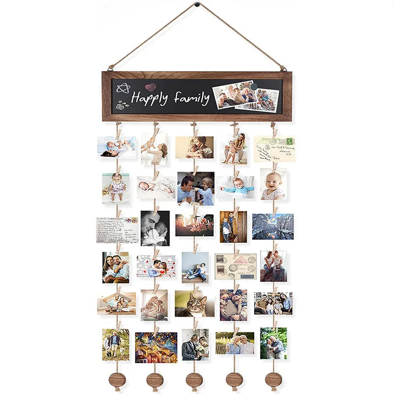 Nutshell wooden wall photo clips for displaying cherished family memories and photos
