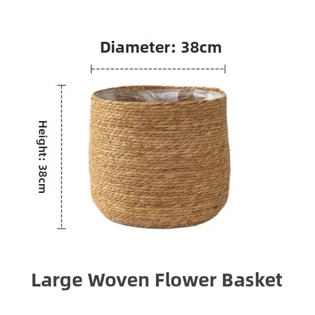 Large Woven Pot Plant Basket with a diameter of 38cm and height of 38cm for home decor