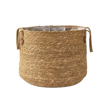Nutshell Woven Pot Plant Basket with Handles for Stylish Home Decor and Plant Display